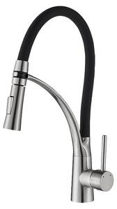 Rubinetto da cucina, doccetta estraibile, design monocomando, nichel spazzolato