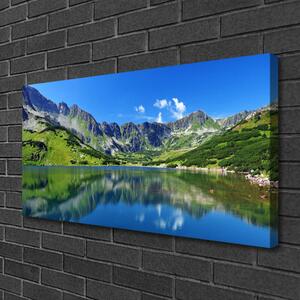 Quadro stampa su tela Paesaggio del lago di montagna 100x50 cm