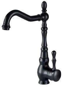 Rubinetto per lavabo, monocomando, montaggio su piano, nero opaco