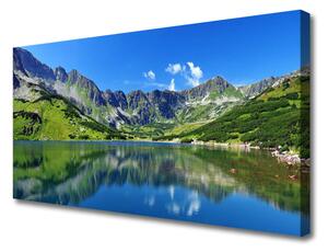 Quadro stampa su tela Paesaggio del lago di montagna 100x50 cm