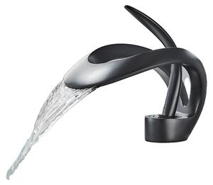 Miscelatore per lavabo, materiale: ottone, monocomando, colore: nero, finitura: ottone