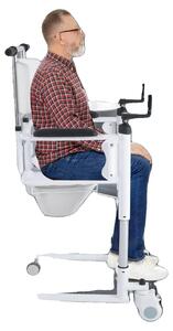 Sedia per il trasferimento pazienti, struttura in acciaio resistente, design multifunzionale, colore: bianco