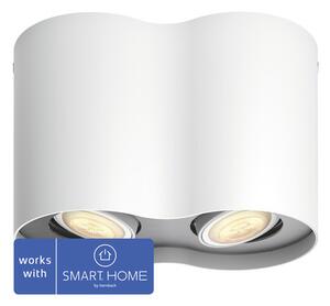 Philips Hue White ambiance, lampada a soffitto a due faretti Pillar, illuminazione intelligente, Bluetooth/Zigbee, bianco, LED, metallo, attacco GU10