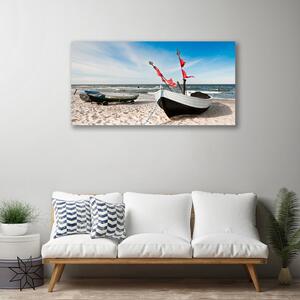 Quadro su tela Barca, spiaggia, paesaggio 100x50 cm