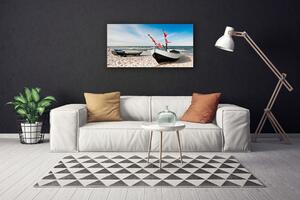 Quadro su tela Barca, spiaggia, paesaggio 100x50 cm