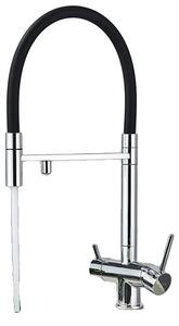 Rubinetto da cucina, acqua filtrata, due manopole, cromo
