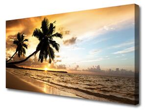 Quadro su tela Paesaggio della spiaggia delle palme 100x50 cm
