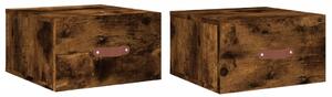 VidaXL Comodini da parete 2 pz. Rovere fumé 35x35x20 cm