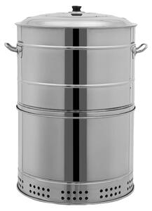 Barbecue portatile, design compatto, distribuzione efficiente del calore, colore argento
