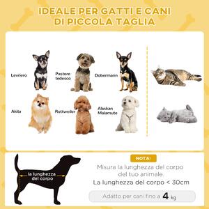 PawHut Lettino per Cani e Gatti di Piccola Taglia in Truciolato con Fondo Rialzato e Cuscino, Ø48x24.5 cm