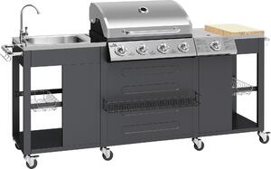 Cucina da giardino con grill a gas VICENZA 2m x 0,6m