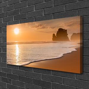 Quadro su tela Paesaggio del sole della spiaggia del mare 100x50 cm