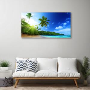 Quadro su tela Paesaggio della palma del mare della spiaggia 100x50 cm