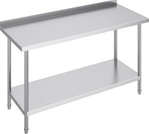 Tavolo da lavoro in acciaio inox - Tavolo da cucina per la preparazione dei cibi - 610x1524mm - Tavolo da cucina professionale - Robusto tavolo da cucina per la ristorazione e l'uso domestico