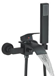 Miscelatore per vasca, con due manopole, design moderno, colore nero opaco