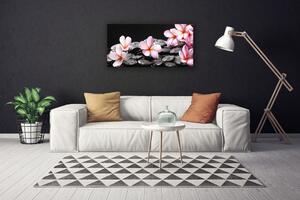Quadro su tela Fiore di Plumeria sul muro 100x50 cm