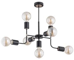 Lampadario TRANSFORMERS nero-trasparente-oro 7xE27x60W in metallo, dimensioni: 47x37x57 cm, IP20, Alfa