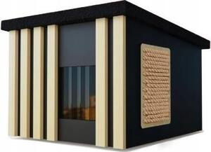 Casetta per gatti 56x47cm Caverna per gatti all'esterno in legno isolata e resistente all'inverno 8656