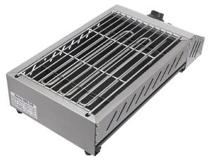 Griglia elettrica, acciaio inox, temperatura regolabile, argento
