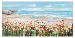 Agave Quadro moderno dipinto a mano con paesaggio marino "Fiori sul mare" 70x140 Tela Dipinti su Tela Quadri per soggiorno