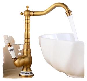 Miscelatore per lavabo, monocomando, montaggio a incasso, stile antico