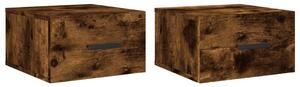 VidaXL Comodini da parete 2 pz. Rovere fumé 35x35x20 cm