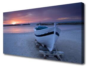 Stampa quadro su tela Barca, Spiaggia, Sole, Paesaggio 100x50 cm