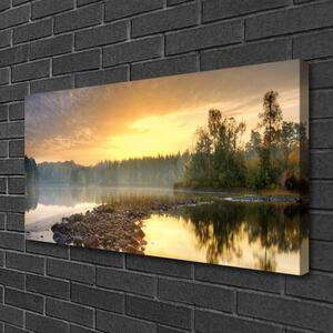 Stampa quadro su tela Paesaggio dello stagno del lago 100x50 cm