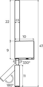 Applique LED ORGANIC dorata 2W, bianco caldo, 120 lm, metallo, dimensioni: 47x2,5x10 cm, IP20, Maxlight