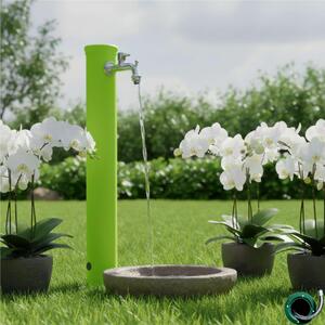 Fontana da Giardino con Rubinetto Dimensioni 16x30x85 cm - peso 7,5kg con tubo rubinetto, Garantita contro la ruggine Colore Verde Fluo