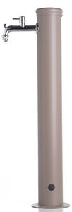Fontana da Giardino con Rubinetto Dimensioni 16x30x85 cm - peso 7,5kg con tubo rubinetto, Garantita contro la ruggine Colore Tortora