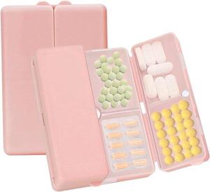 Scatola portaoggetti rosa con coperchio e cassetto, da usare a casa e in viaggio