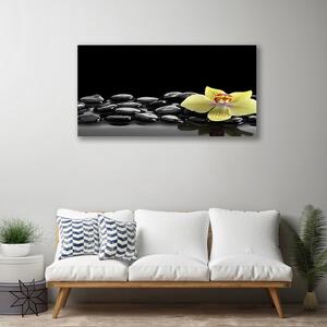Stampa quadro su tela Fiore da cucina nero 100x50 cm