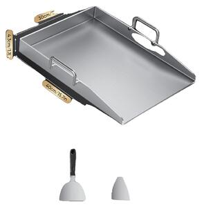 Piastra per grill plancha, elevata resistenza alle alte temperature, facile da pulire, color argento