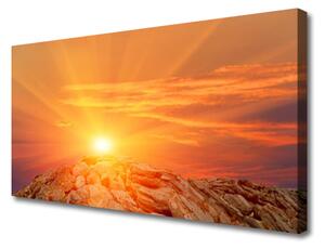 Quadro stampa su tela Sole, cielo, montagna, paesaggio 100x50 cm