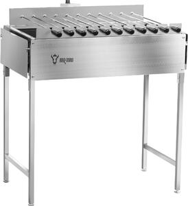 BBQ-Toro griglia a carbone in acciaio inox con attacco per spiedini 11 spiedini e motore