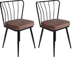 Skye Decor, Yldz-947 V2, set di sedie (2 pezzi), marrone chiaro, 100 % METALLO, 43 x 42 x 82 cm