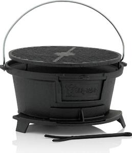 Pentola per grigliare in ghisa BBQ-Toro con portagriglia | 43 x 42 x 21,5 cm | Stile Hibachi
