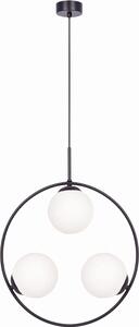 Lampadario PARVA bianco e nero 3xE14x40W in vetro, dimensioni: 100x50x14 cm, IP20, Kaja