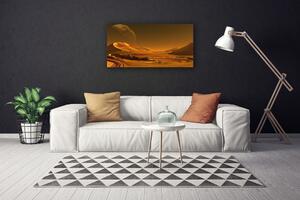 Quadro stampa su tela Paesaggio del cosmo del deserto 100x50 cm