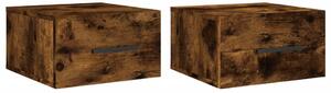 VidaXL Comodini da parete 2 pz. Rovere fumé 35x35x20 cm
