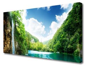 Quadro su tela Lago di foresta naturale 100x50 cm