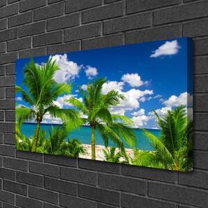 Quadro su tela Paesaggio delle palme del mare 100x50 cm
