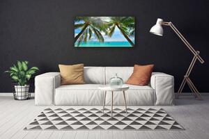 Quadro su tela Paesaggio del mare della palma 100x50 cm