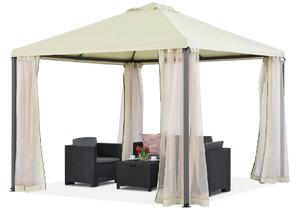 Padiglione beige da giardino con zanzariera Madrid 3 x 3m Garden Point