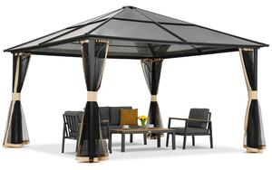 Gazebo moderno da giardino Santiago 4x4 m con zanzariera Garden Point beige