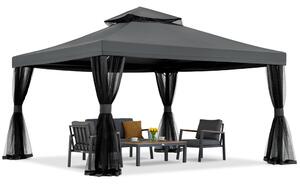 Padiglione da giardino antracite con zanzariera Valencia 4x4 m Garden Point