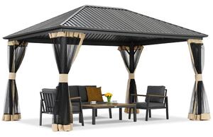 Gazebo Sardegna in metallo con zanzariera 3x4 Garden Point beige