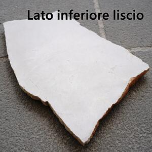 Pietra Di Trani Scorza 1-2 Cm Opera Incerta Retrosegata Bianca/Gialla Bancale Da 25 Mq