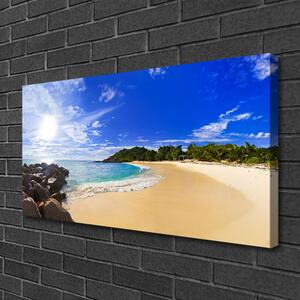 Quadro su tela Sole mare spiaggia paesaggio 100x50 cm